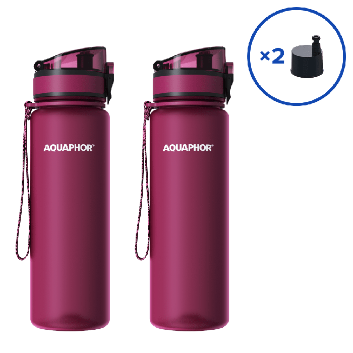 PACHET de 2 Sticluțe cu filtru City cu 2 cartușe