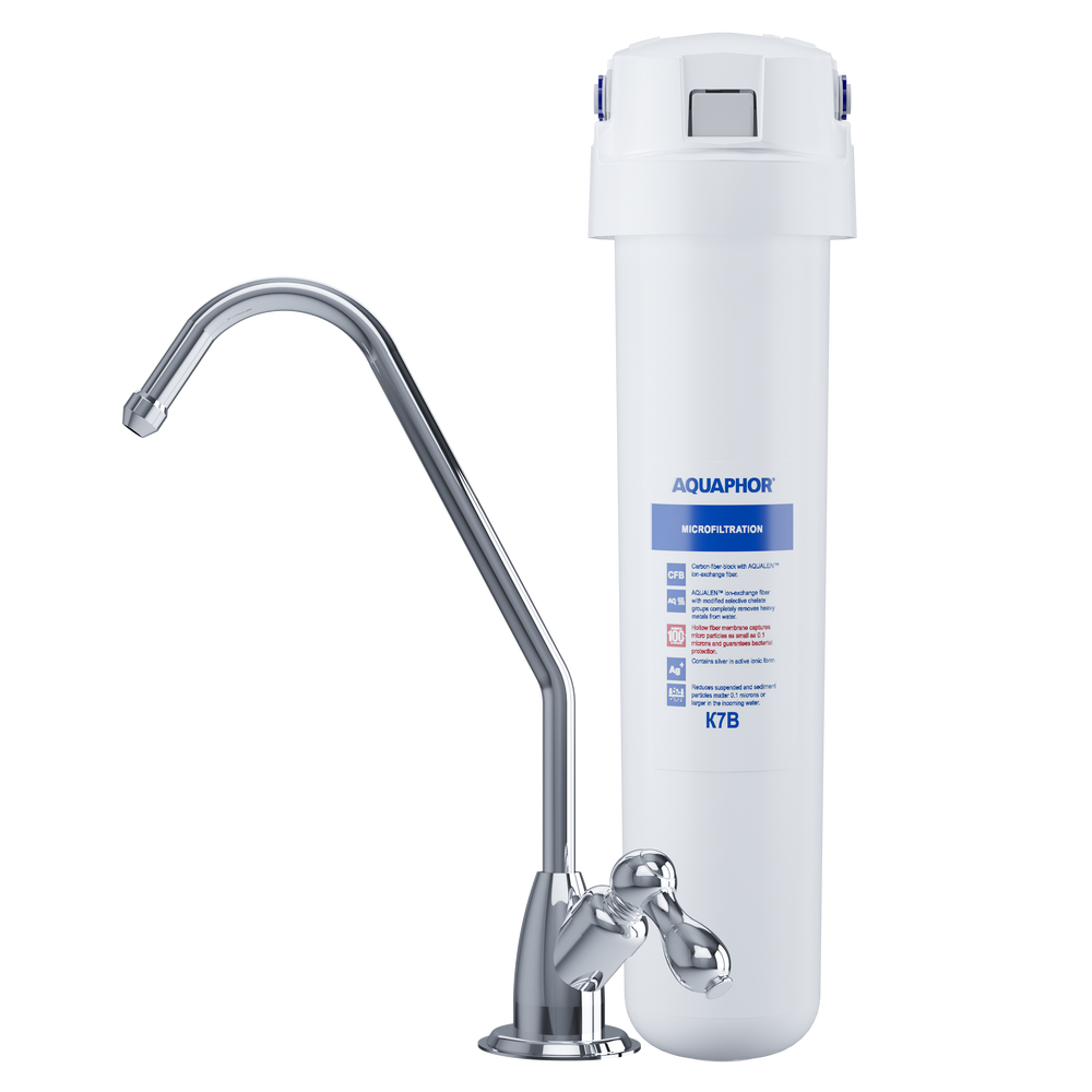 AQUAPHOR Crystal Solo B 0.1 Micron Microfiltration Undersink Water Filter With Separate Tap 