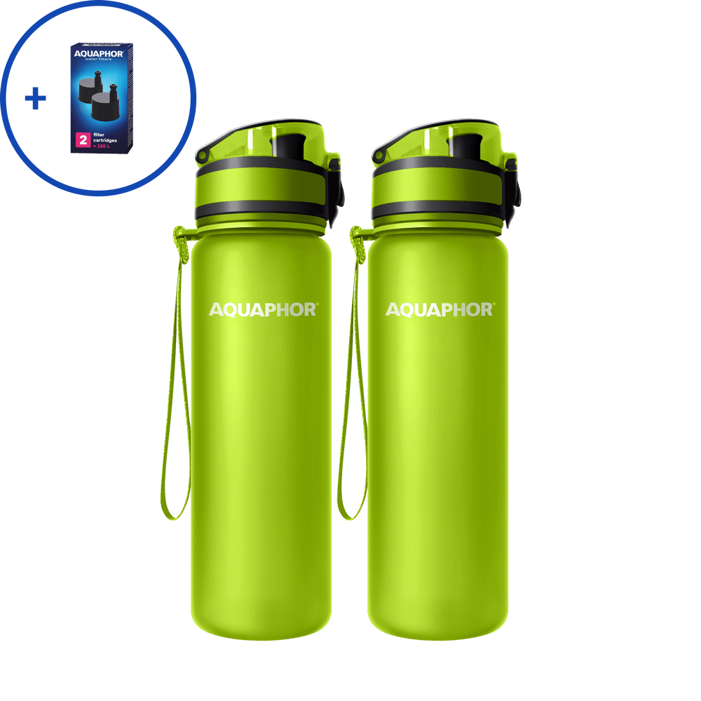 Back to school sale! 2 AQUAPHOR City filter bottles and 2 cartridges + free delivery!-1