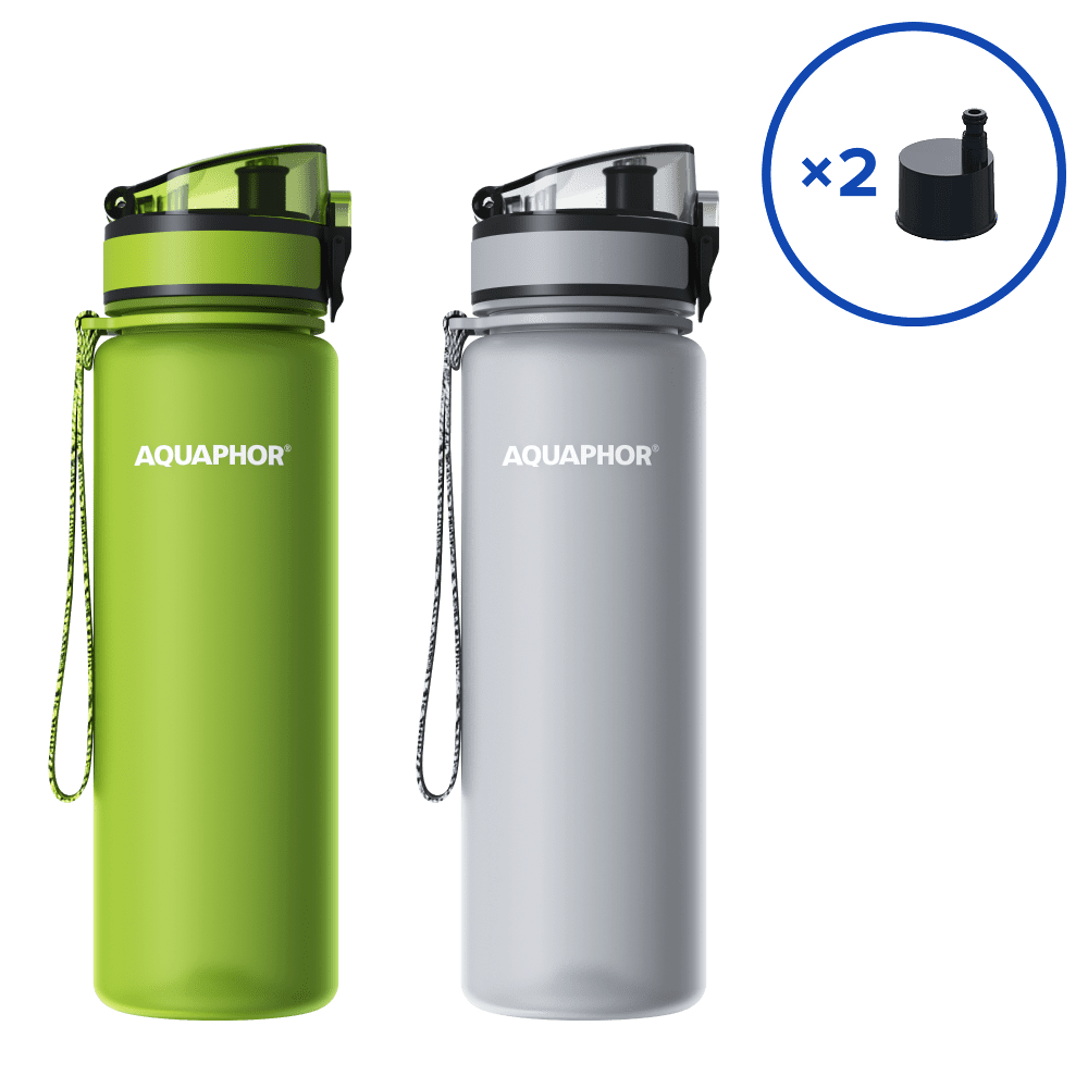 PACHET de 2 Sticluțe cu filtru City cu 2 cartușe-15