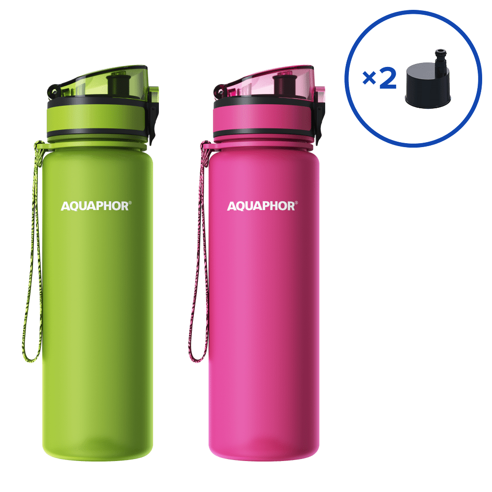 PACHET de 2 Sticluțe cu filtru City cu 2 cartușe-14