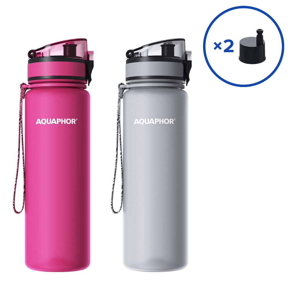 PACHET de 2 Sticluțe cu filtru City cu 2 cartușe-20