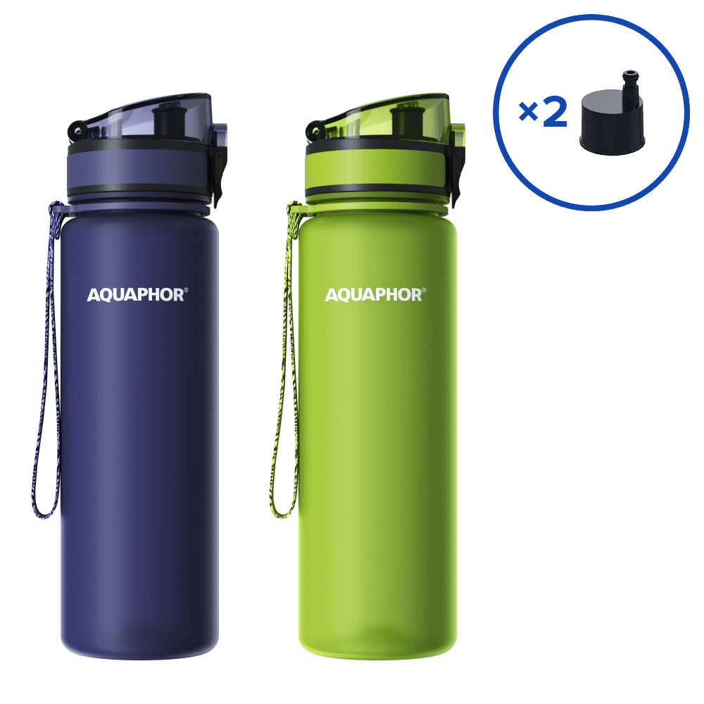 PACHET de 2 Sticluțe cu filtru City cu 2 cartușe-8